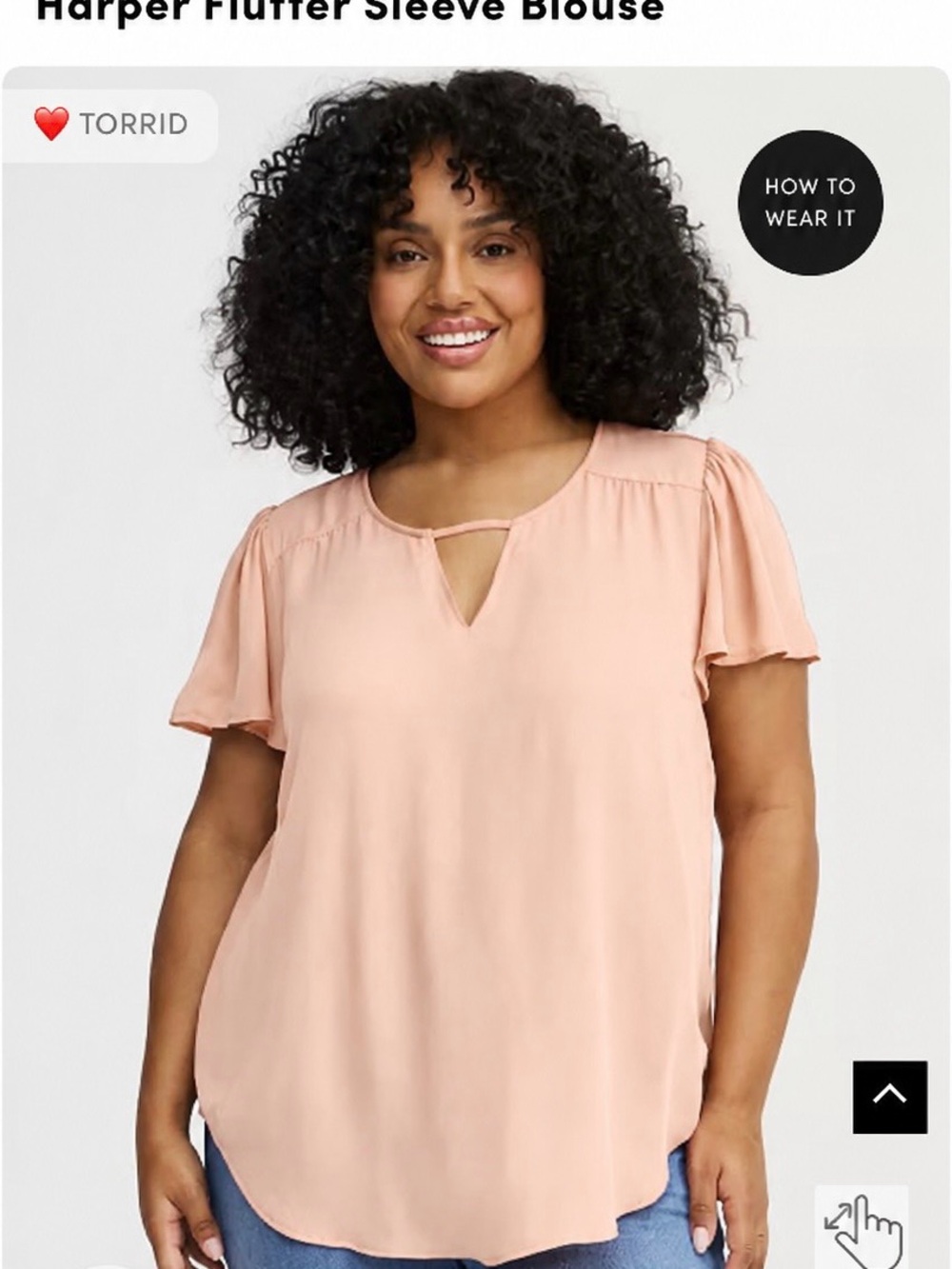 Torrid Harper Flutter Sleeve Blouse Blush Pink Size 2 (18/20)